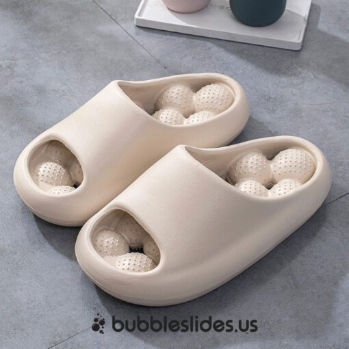 Beige Bubble Slides Massage Ball Non-Slip Edition