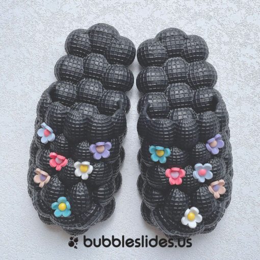 Blütendesign Schwarz Bubble Slides