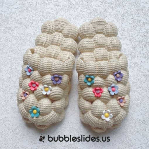 Blossom Design Sandy Beige Bubble Slides