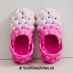 Sandalias Bubble Slides rosa y blanco