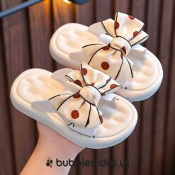 Bubble Slides - Chanclas de Eva con lazo de mariposa para niños pequeños