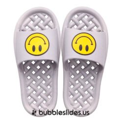 Grey Smiley Face Slippers - Mesh Non-Slip