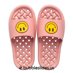 Pink Smiley Face Slippers - Mesh Non-Slip