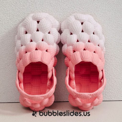 Pink And White Bubble Slides Sandals