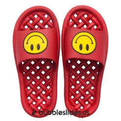 Red Smiley Face Slippers - Mesh Non-Slip