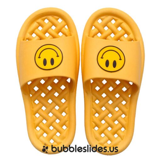 Yellow Smiley Face Slippers - Mesh Non-Slip